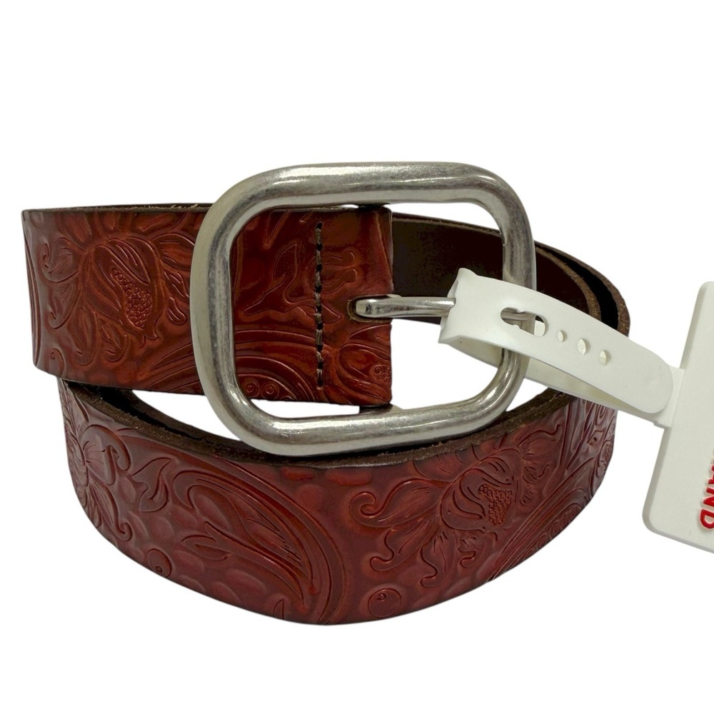 Lucky Brand Women's Size‎ Medium Floral Western Textured 100% Leather Belt NWT